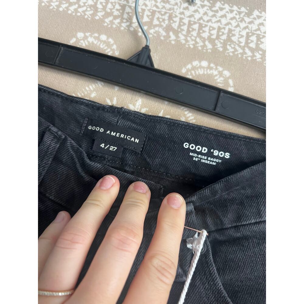 Good American Good '90s Relaxed Jeans Black348 Wash NWT Size 4 / 27 - Picture 9 of 11